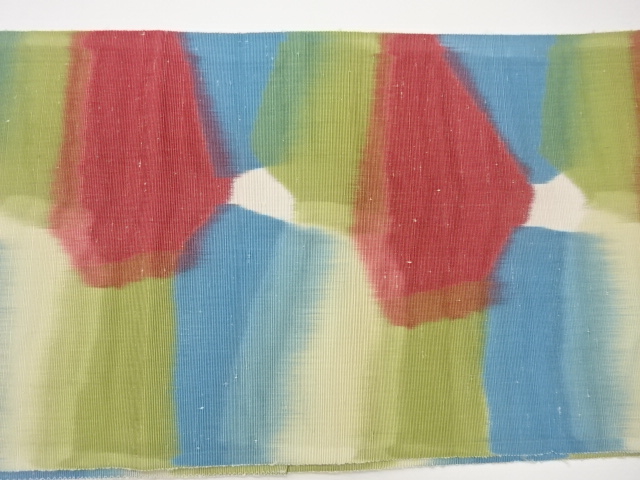  手織り紬抽象模様名古屋帯